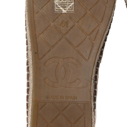 Chanel Velvet Logo Espadrilles 41 Beige Black 6 of 8