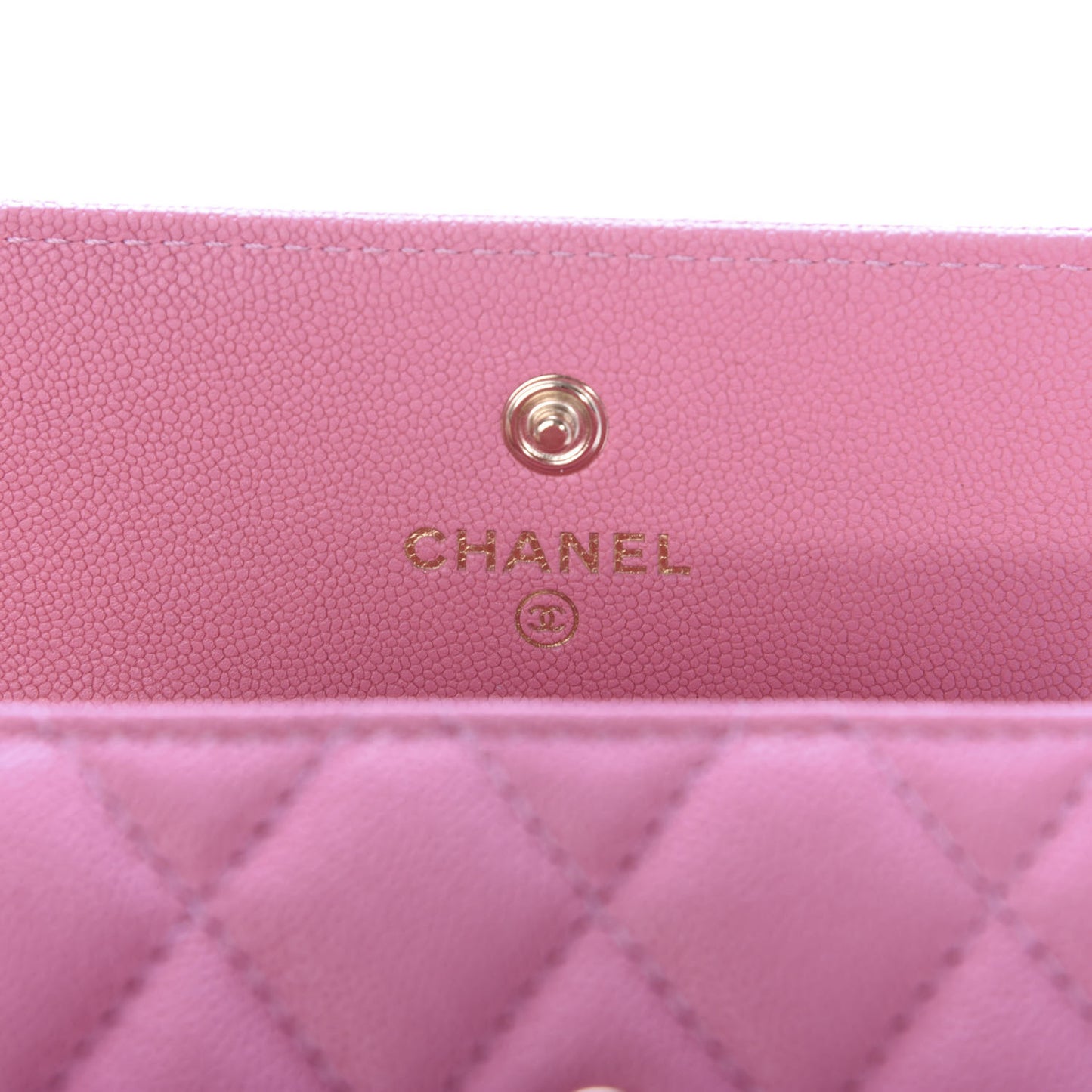 Caviar Quilted Boy Compact Wallet Pink