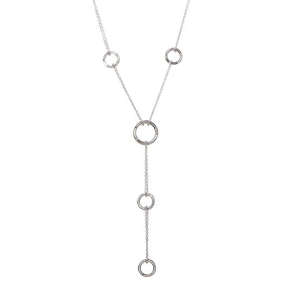 Damiani 18K White Gold Diamond D.Side Lariat Necklace 1 of 5