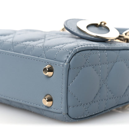 Christian Dior Lambskin Cannage Micro Lady Dior Cloud Blue 10 of 10