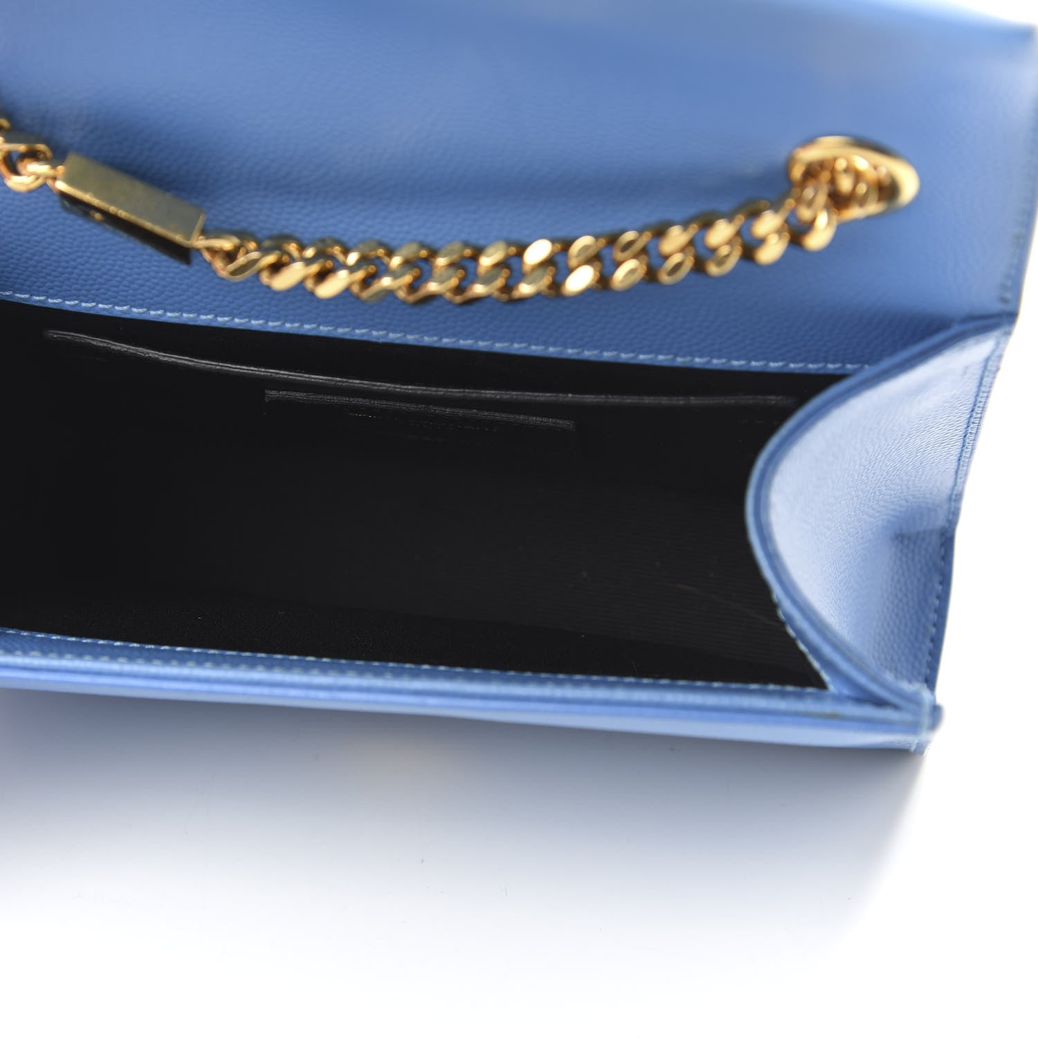 Saint Laurent Grain De Poudre Small Classic Monogram Kate Satchel Blue Clair 5 of 9