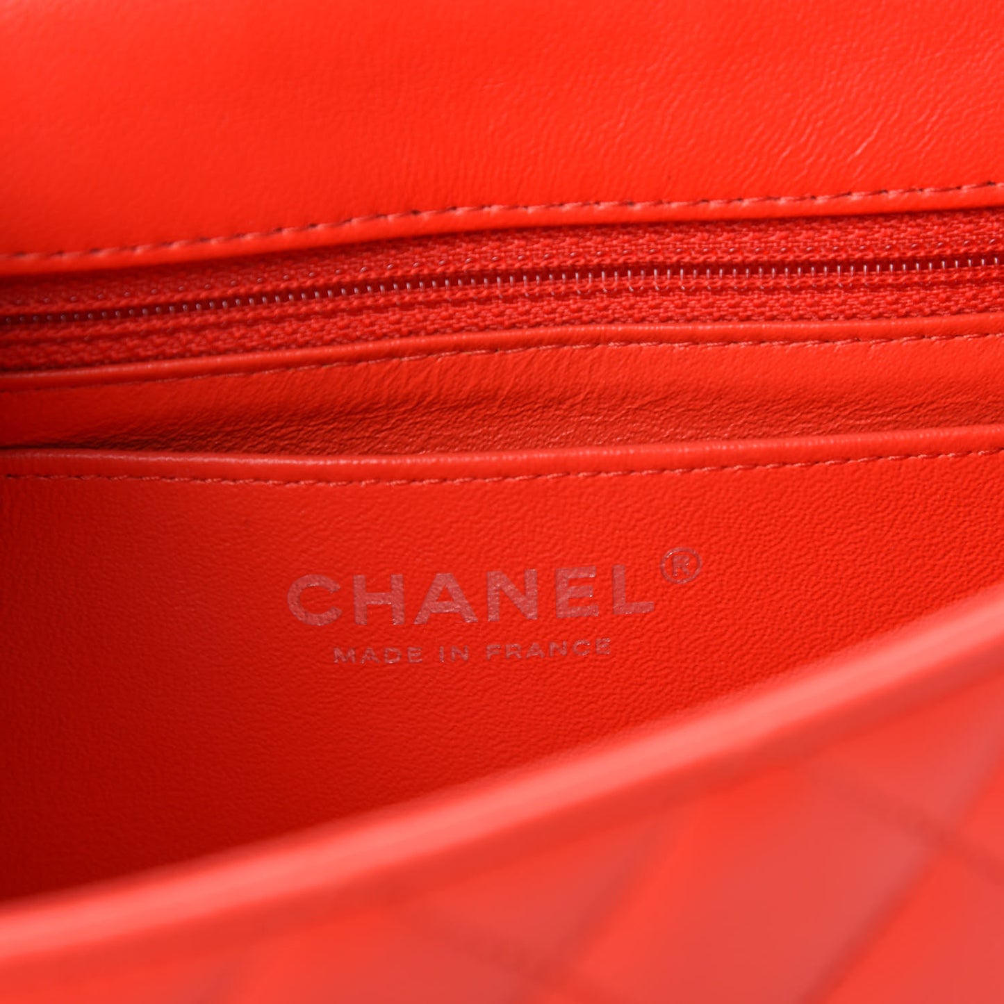 Lambskin Quilted Mini Rectangular Flap Red