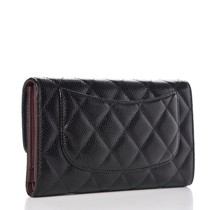 Chanel Caviar Quilted Long Flap Wallet Black 3 of 11