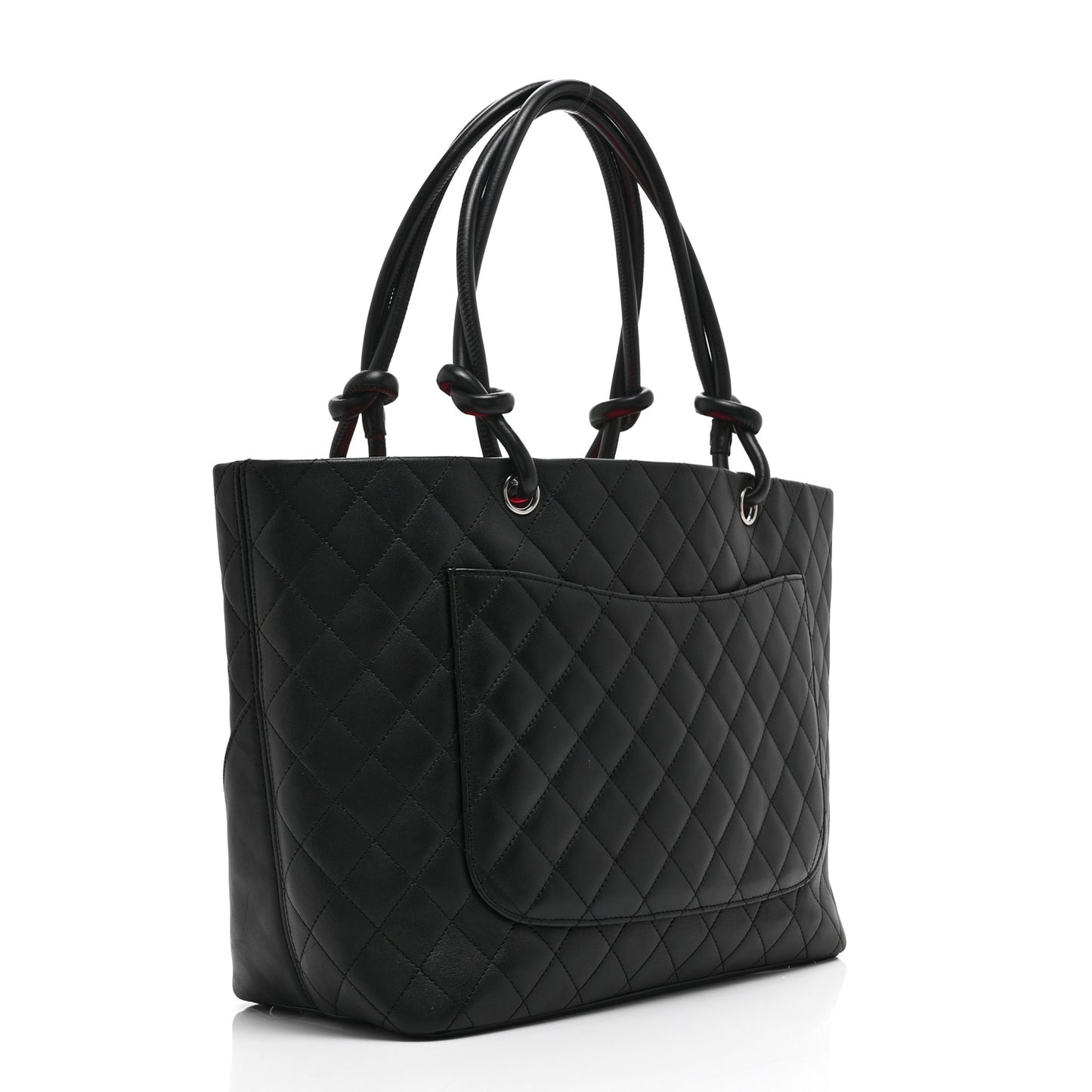 Calfskin Quilted Large Cambon Tote Black