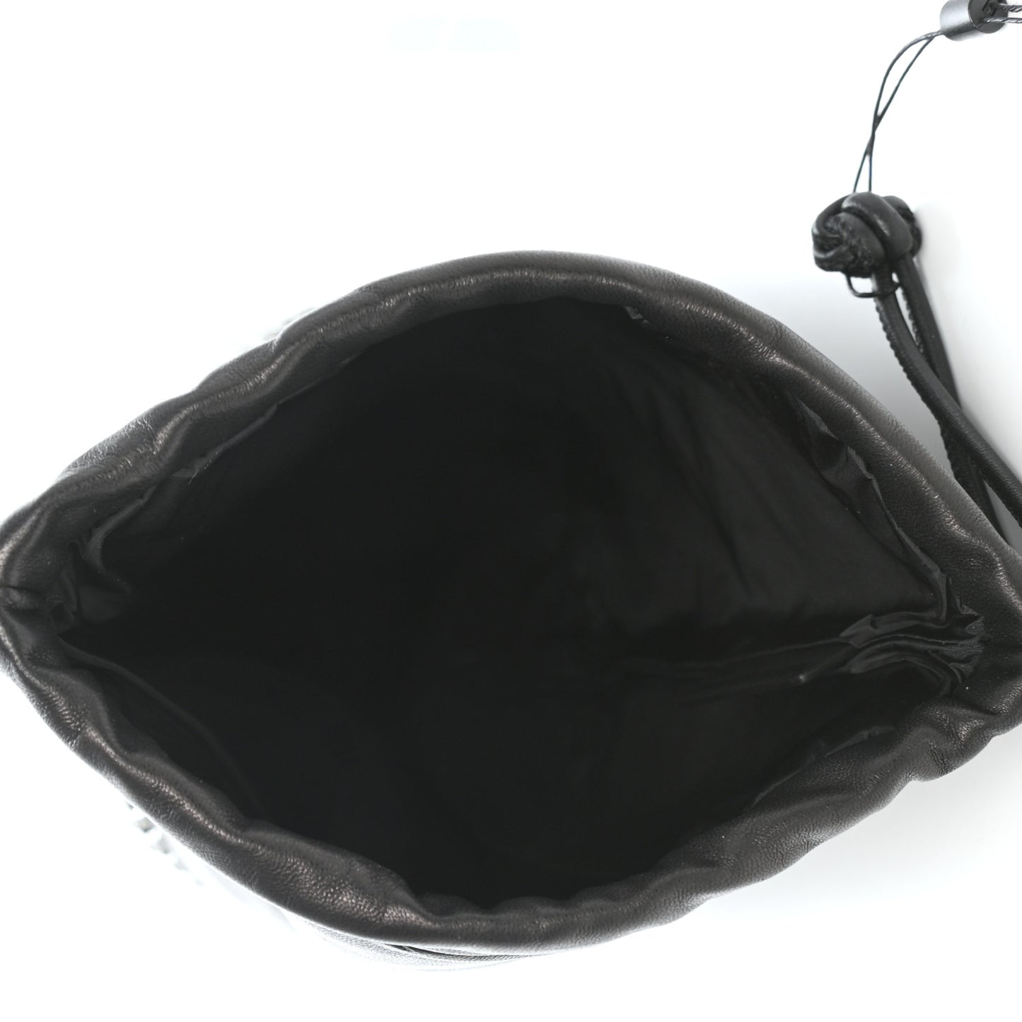 Lambskin Crystal Rhinestone Ryan Dustbag Pouch Black