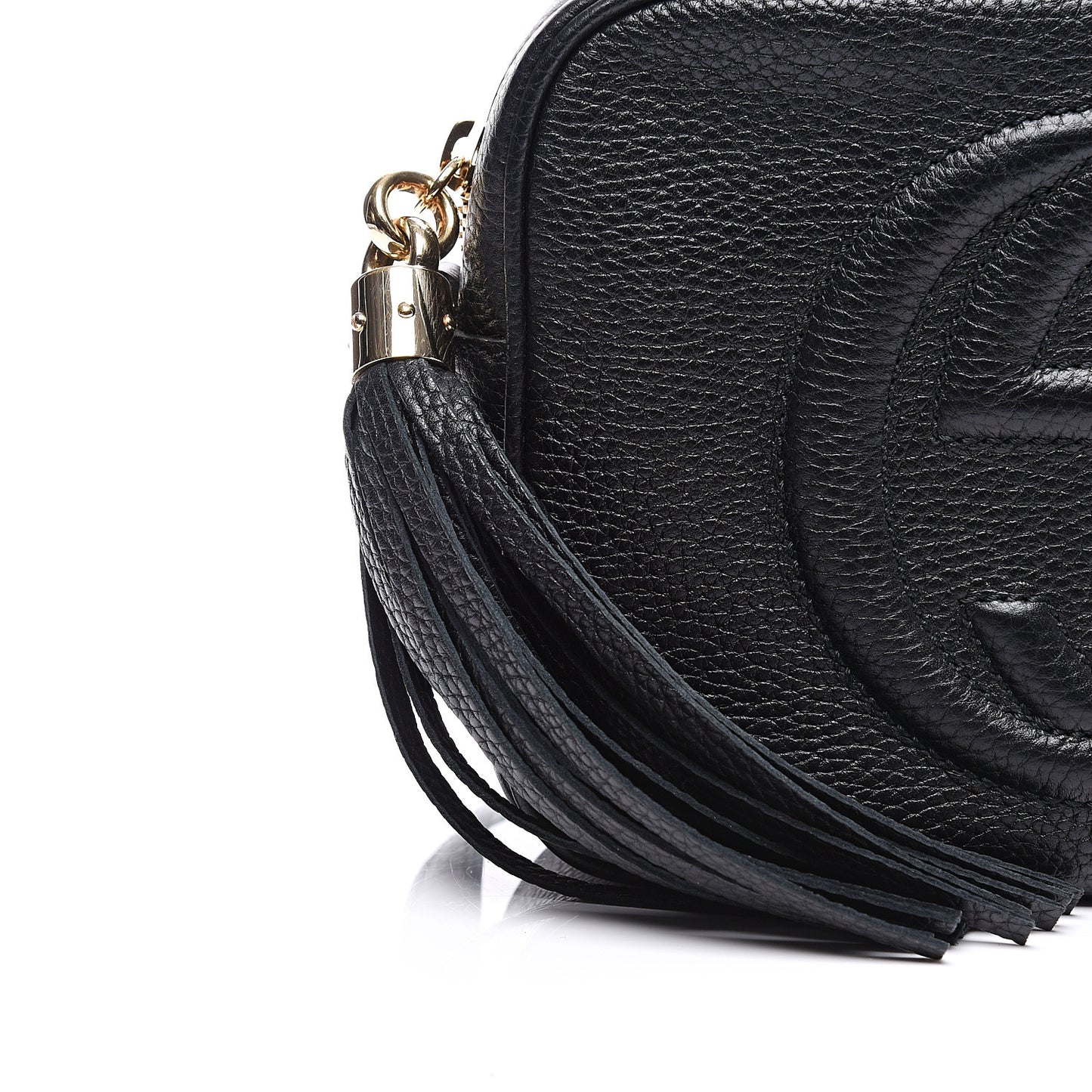 Pebbled Calfskin Small Soho Disco Bag Black