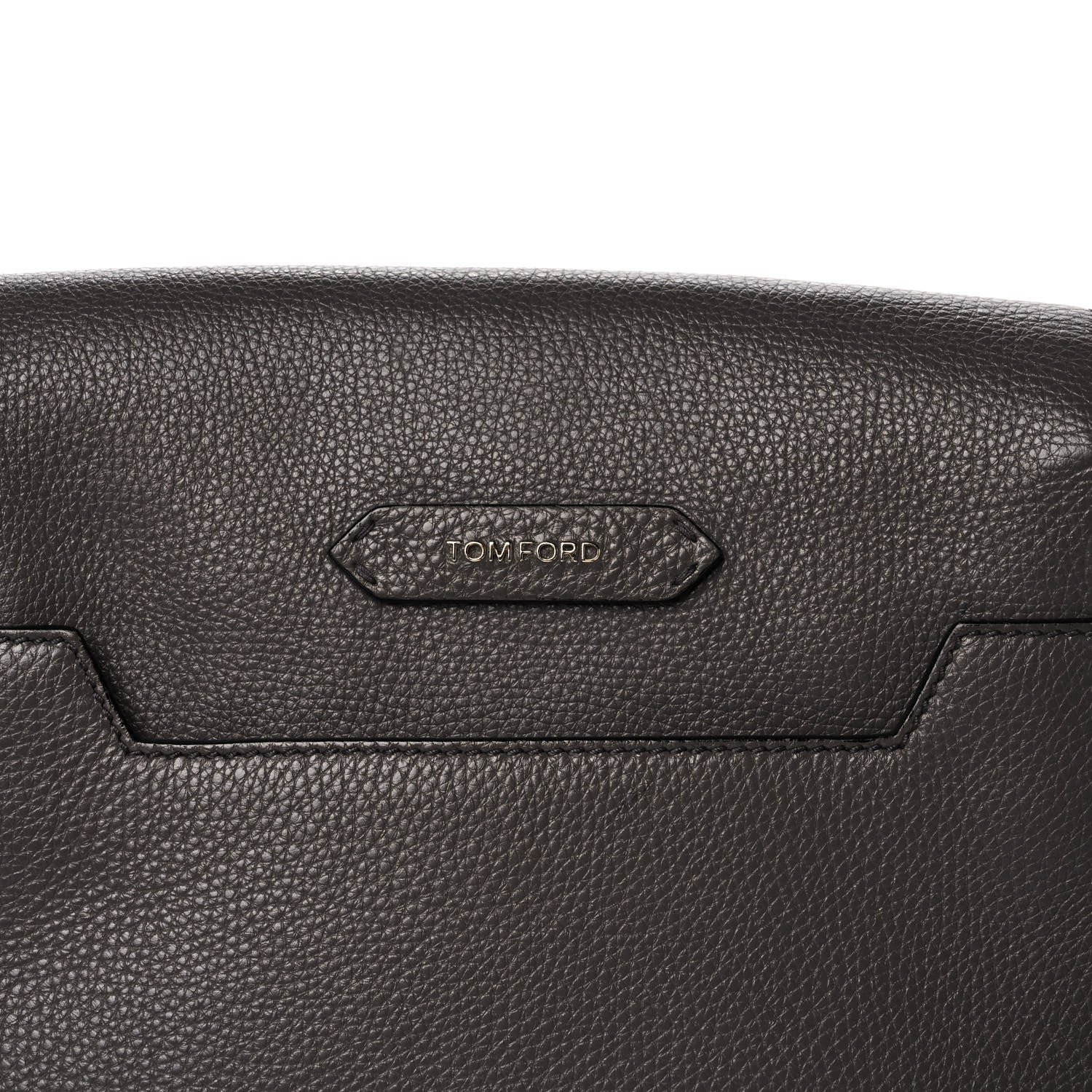 Tom Ford Grained Calfskin Soft Jennifer Saddle Bag Graphite 7 of 13