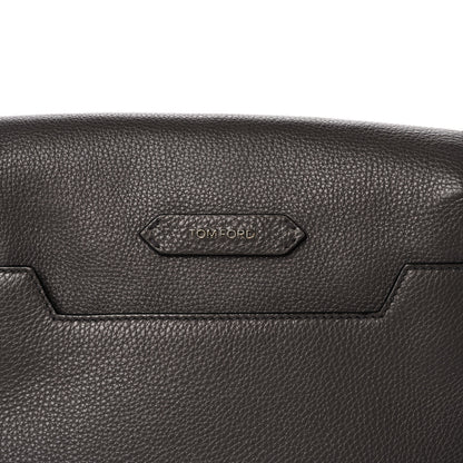 Tom Ford Grained Calfskin Soft Jennifer Saddle Bag Graphite 7 of 13