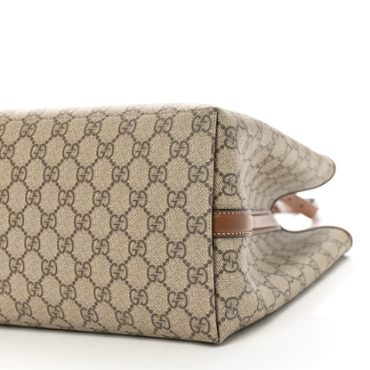Gucci GG Supreme Monogram Emblem Large Tote Bag Beige Dark Brown 8 of 8