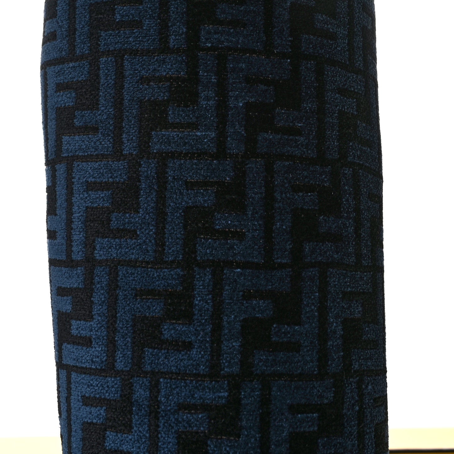 Chenille Jacquard FF 110mm Knee Boots 39 Black Blue