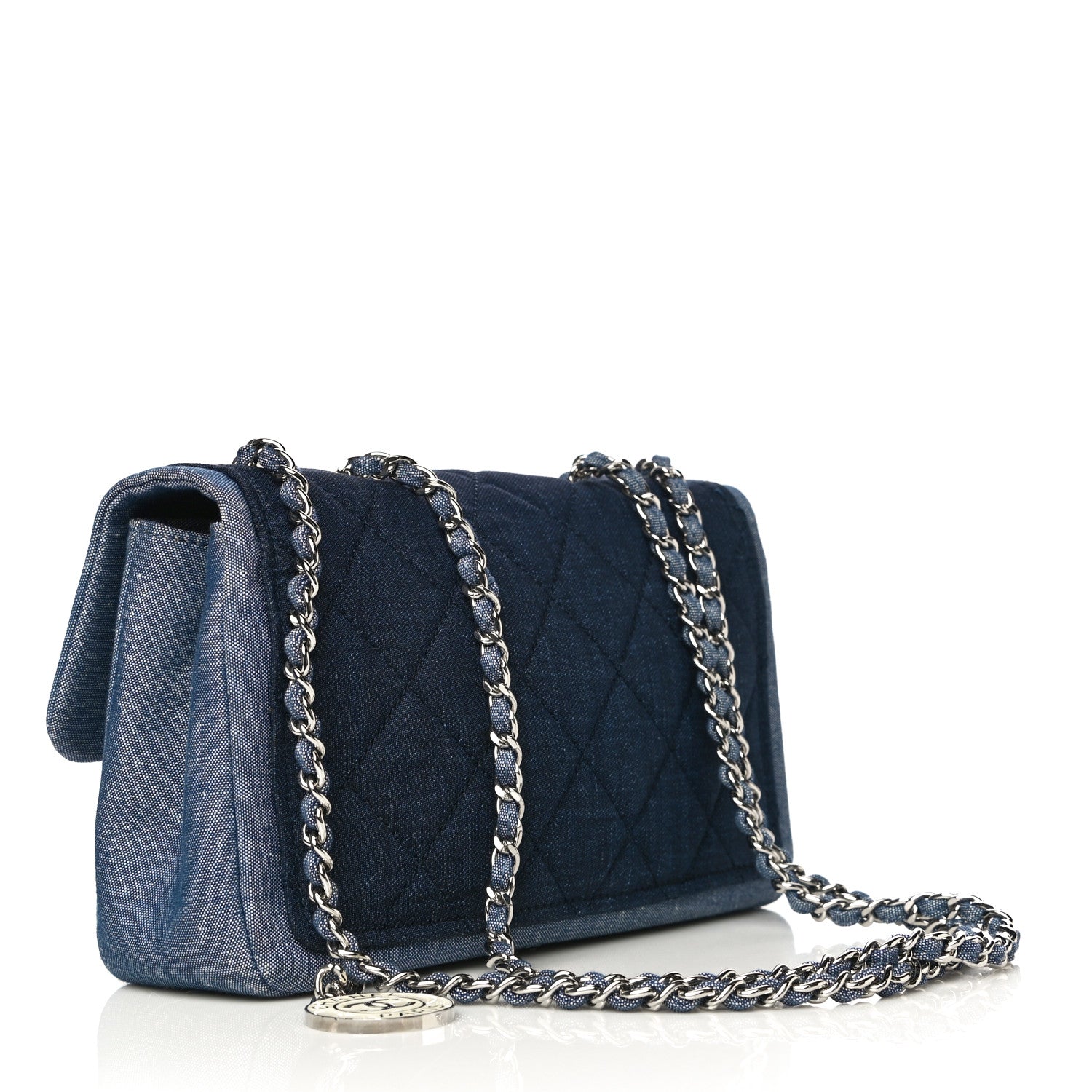 Chanel Denim Quilted Small Medallion Flap Blue 4 of 27
