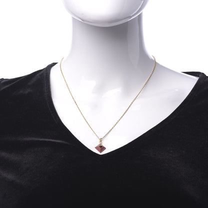 Hermes Gold Plated Medor Pendant Necklace Rose Blush 2 of 7