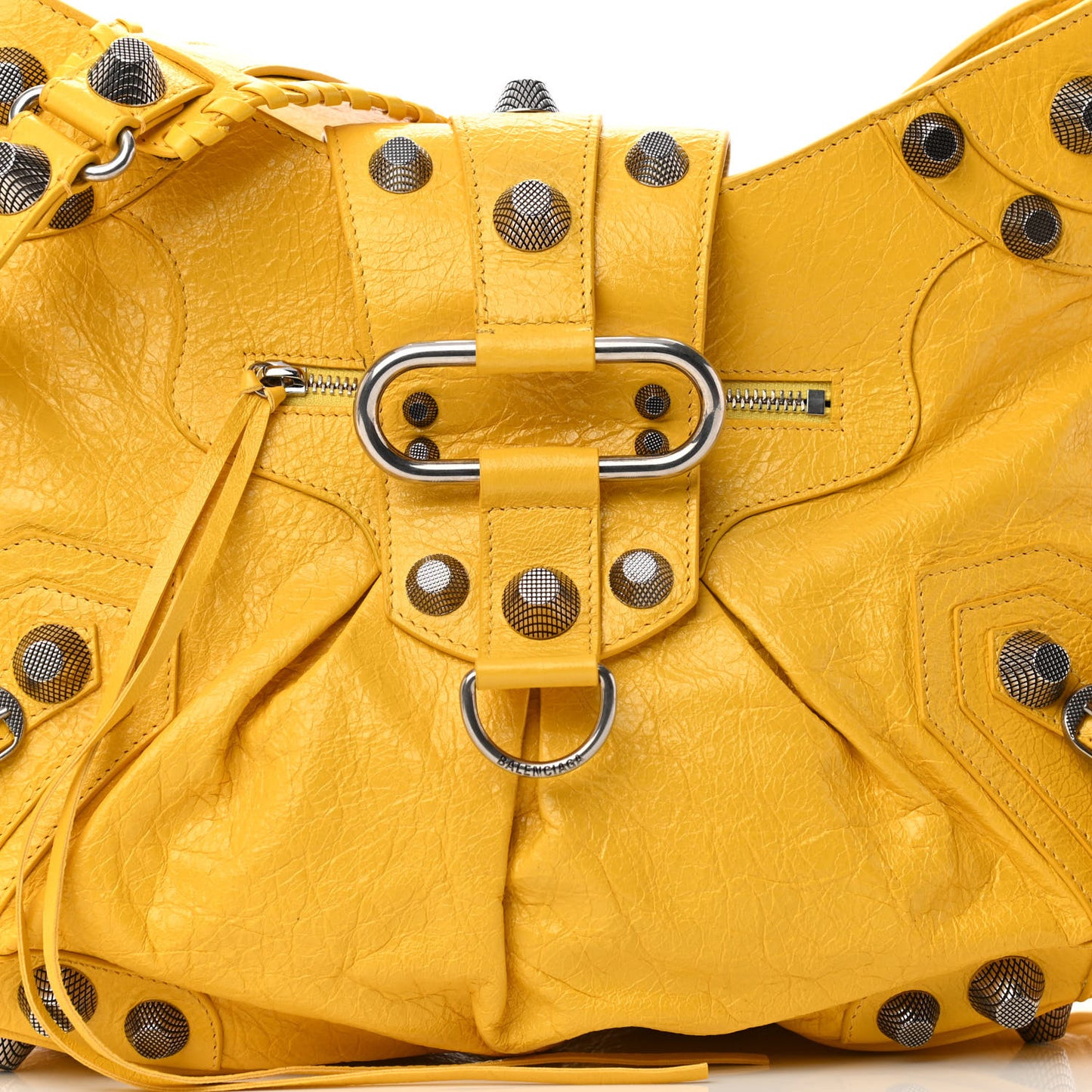 Agneau Arena Large Le Cagole Shoulder Bag Yellow