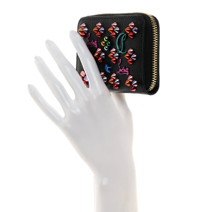 Christian Louboutin Calfskin Loubinthesky Panettone Coin Purse Black Multicolor 2 of 9