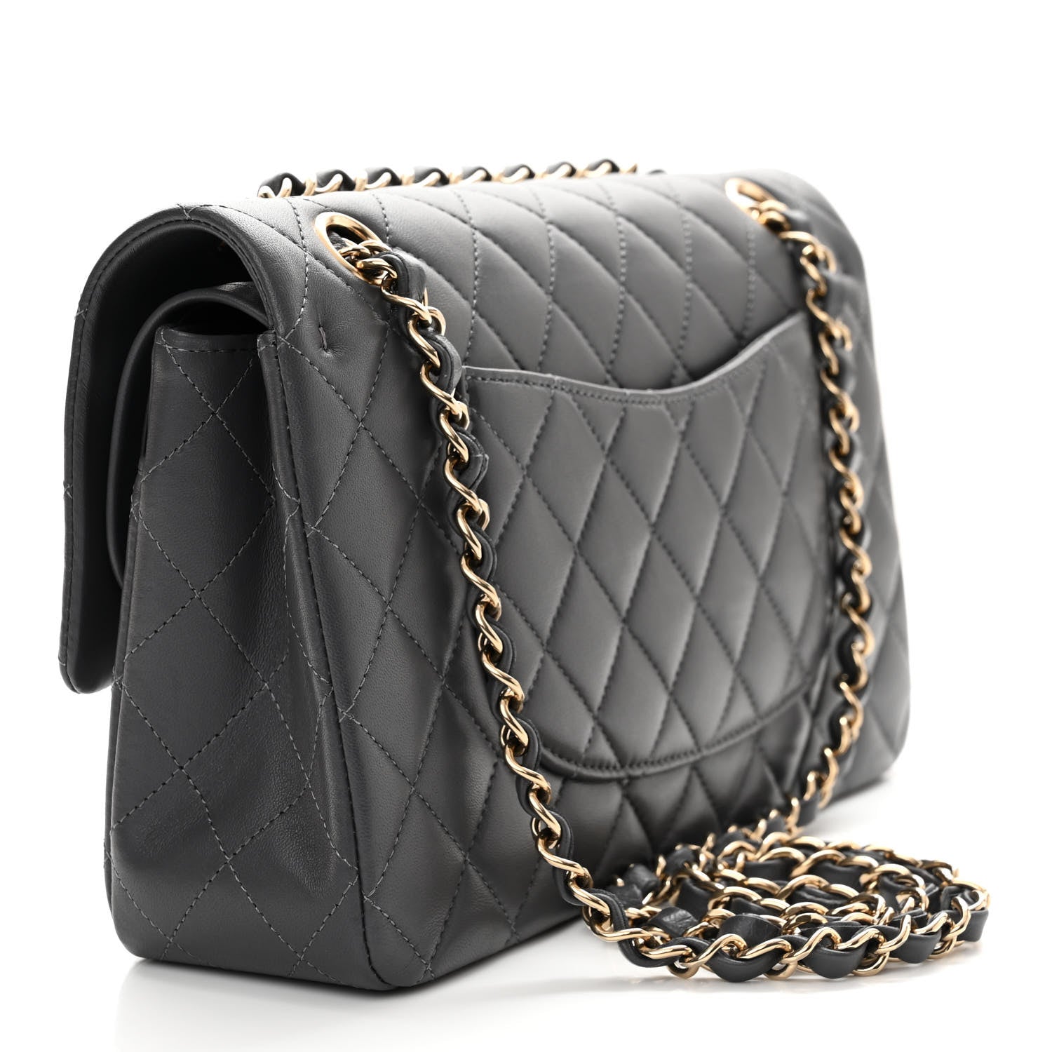 Chanel Caviar Quilted Medium Double Flap Dark Grey 3 of 13