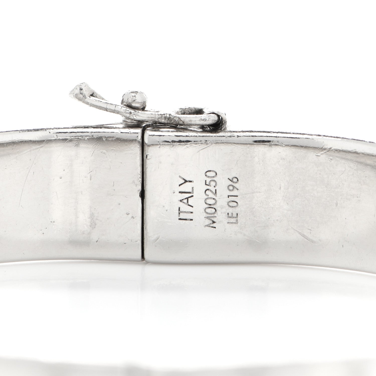 Louis Vuitton Brass Palladium Plated Nanogram Cuff M Silver 5 of 6