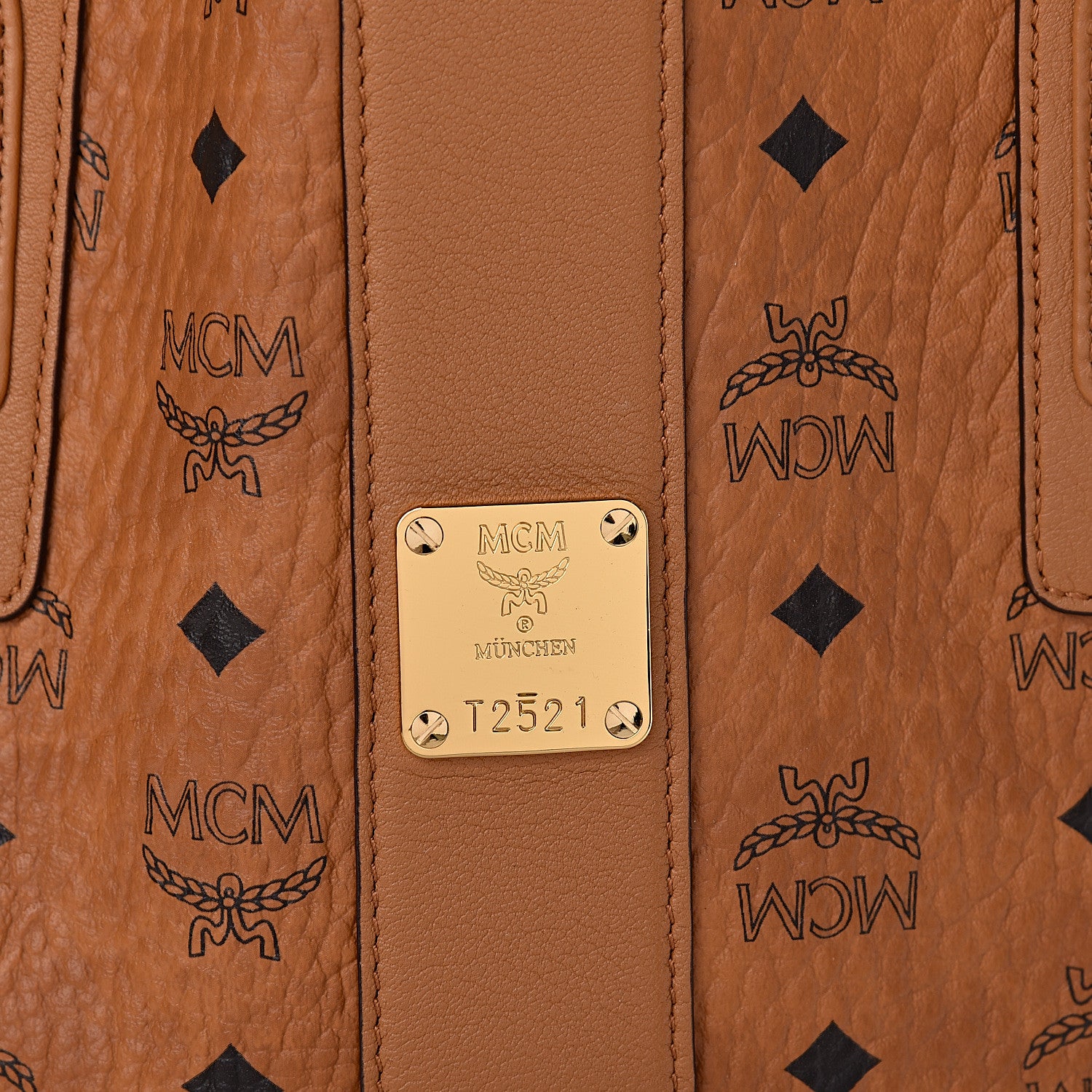 MCM Visetos Large Liz Reversible Shopper Tote Cognac 14 of 18