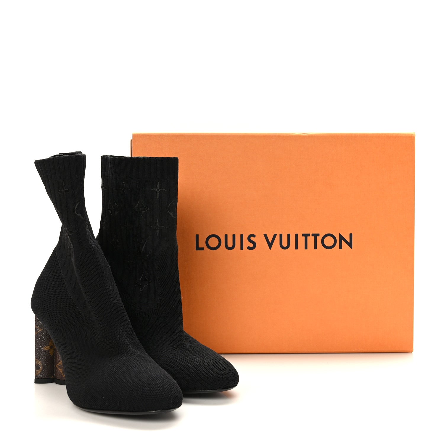 Louis Vuitton Monogram Stretch Fabric Silhouette Ankle Boots 39 Black 8 of 8