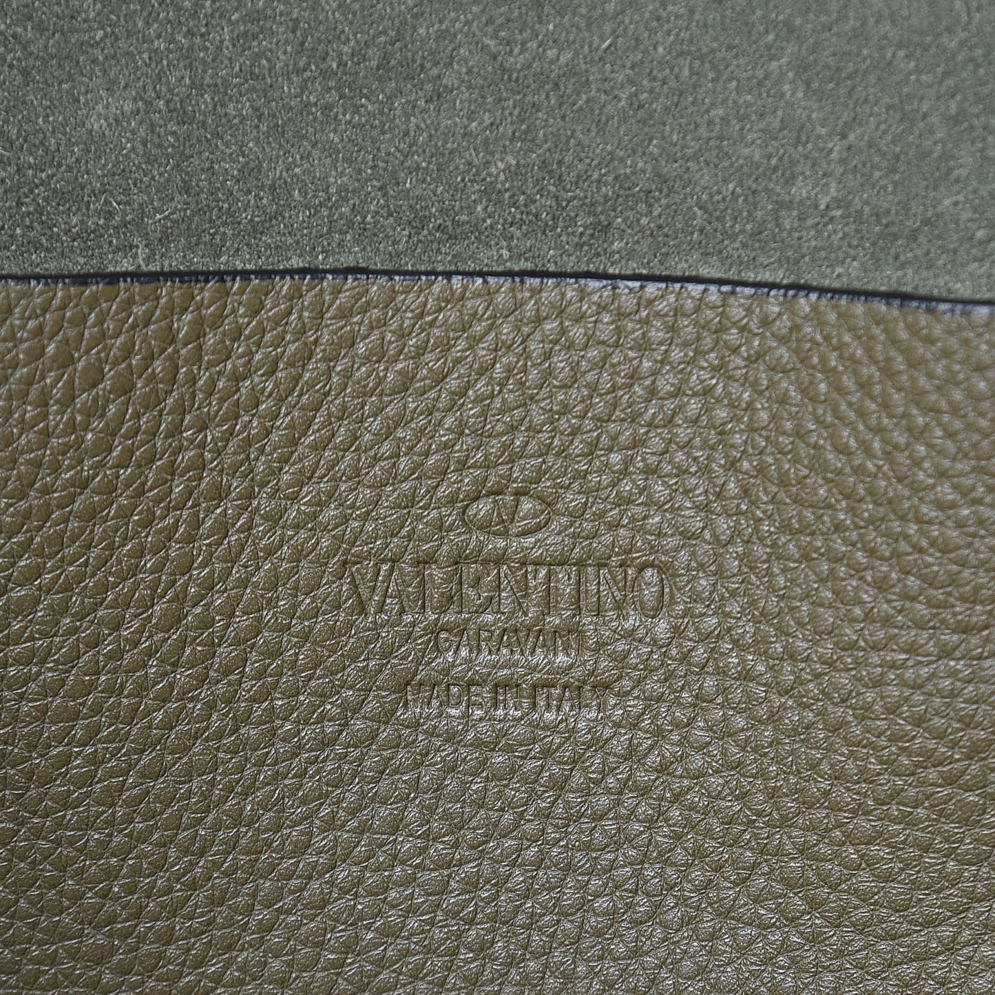 Grained Calfskin Medium Rockstud Backpack Army Green