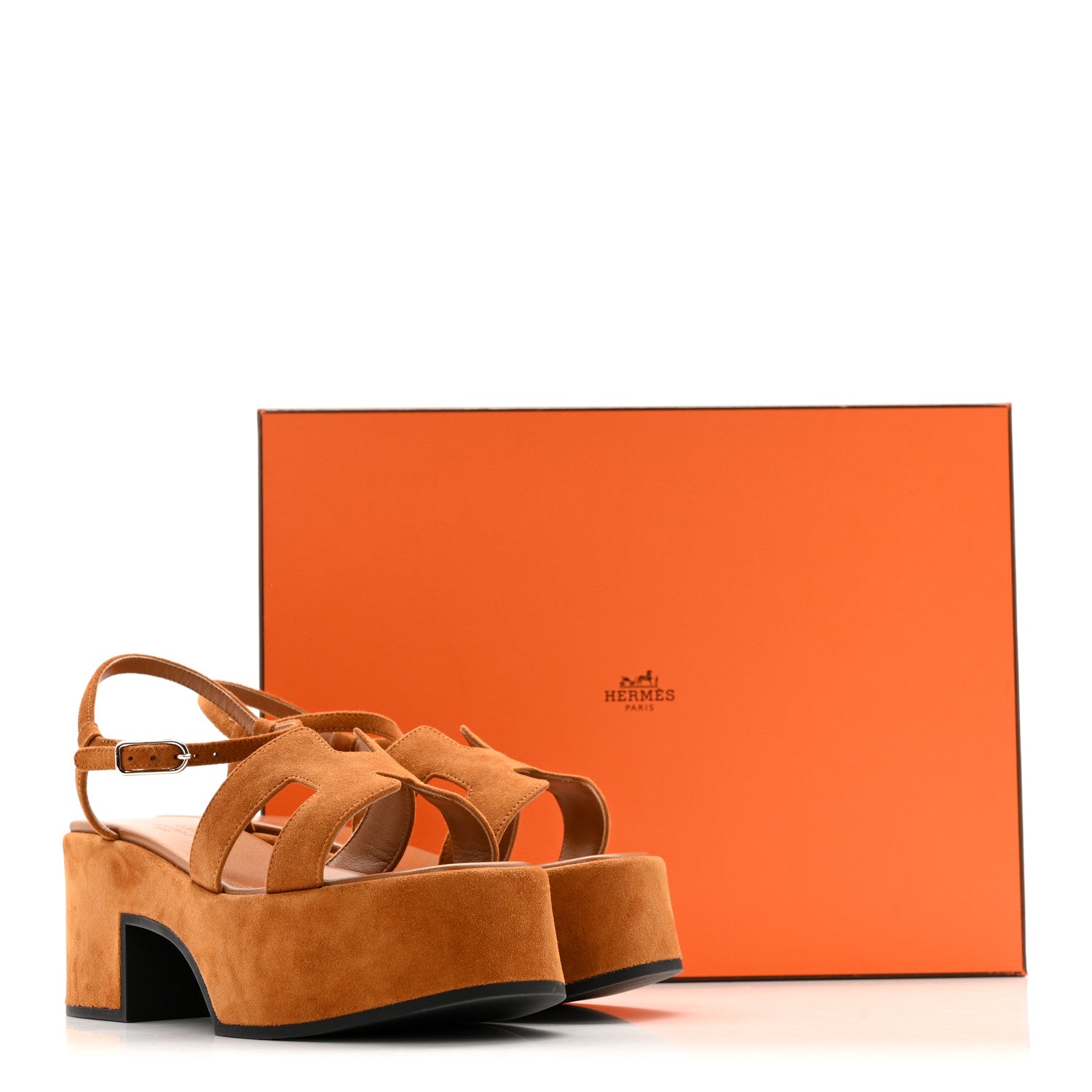 Hermes Suede Goatskin Jam 30 Sandals 36.5 Naturel 1823158