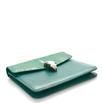 Bulgari Galuchat Calfskin Serpenti Forever Crossbody Bag Green 4 of 10