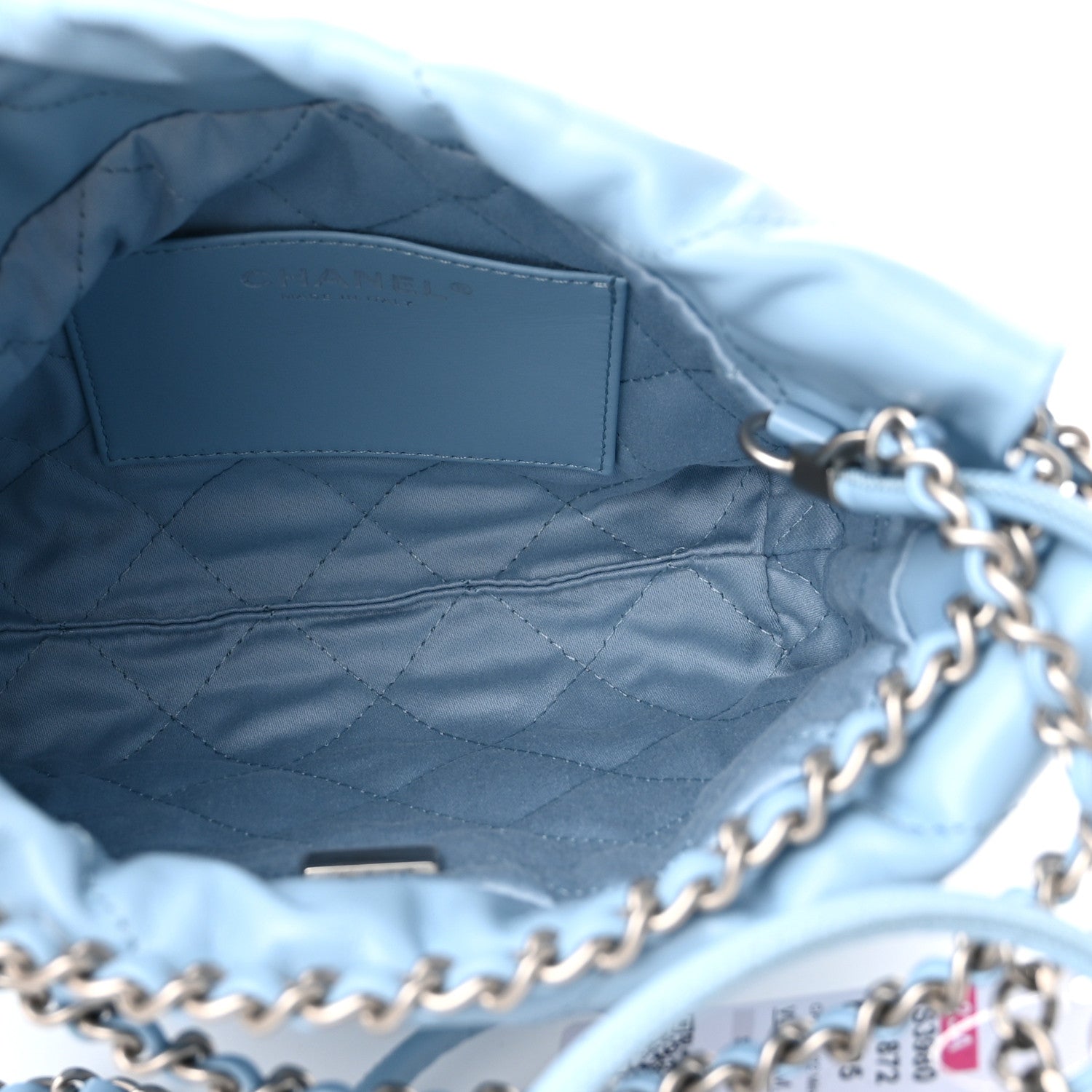 Chanel Shiny Calfskin Quilted Mini Chanel 22 Light Blue 5 of 11