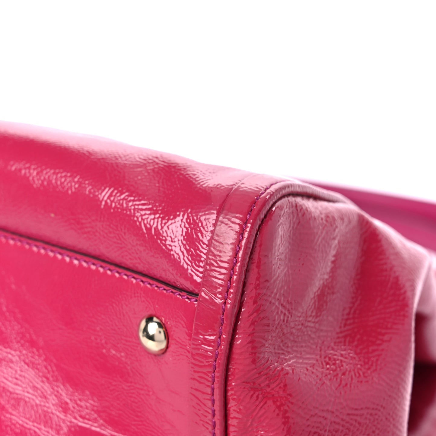 Vernice Naplack Medium Soho Shoulder Bag Bright Bouganville