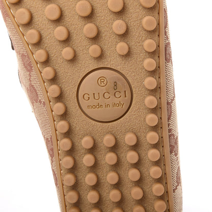 Gucci GG Monogram Suede Mens Driver Loafers 8 Beige Ruggine Cuir 6 of 9