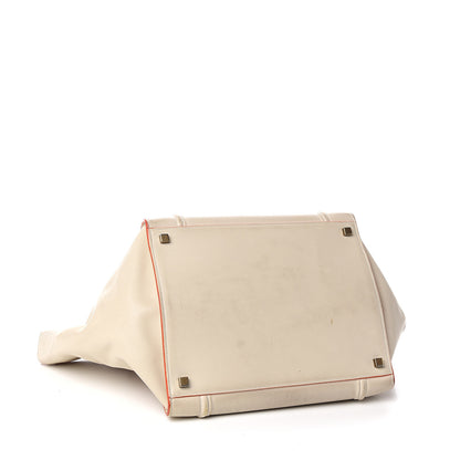 Celine Smooth Calfskin Medium Phantom Luggage Chalk Orange Trim 3 of 16