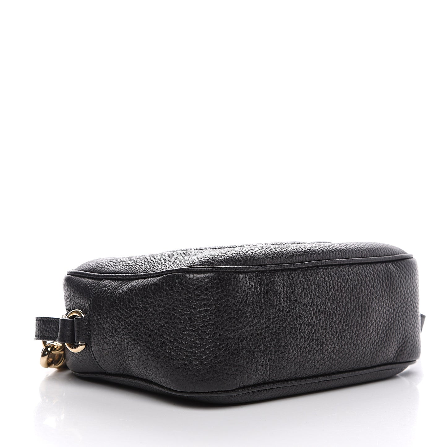 Pebbled Calfskin Small Soho Disco Bag Black