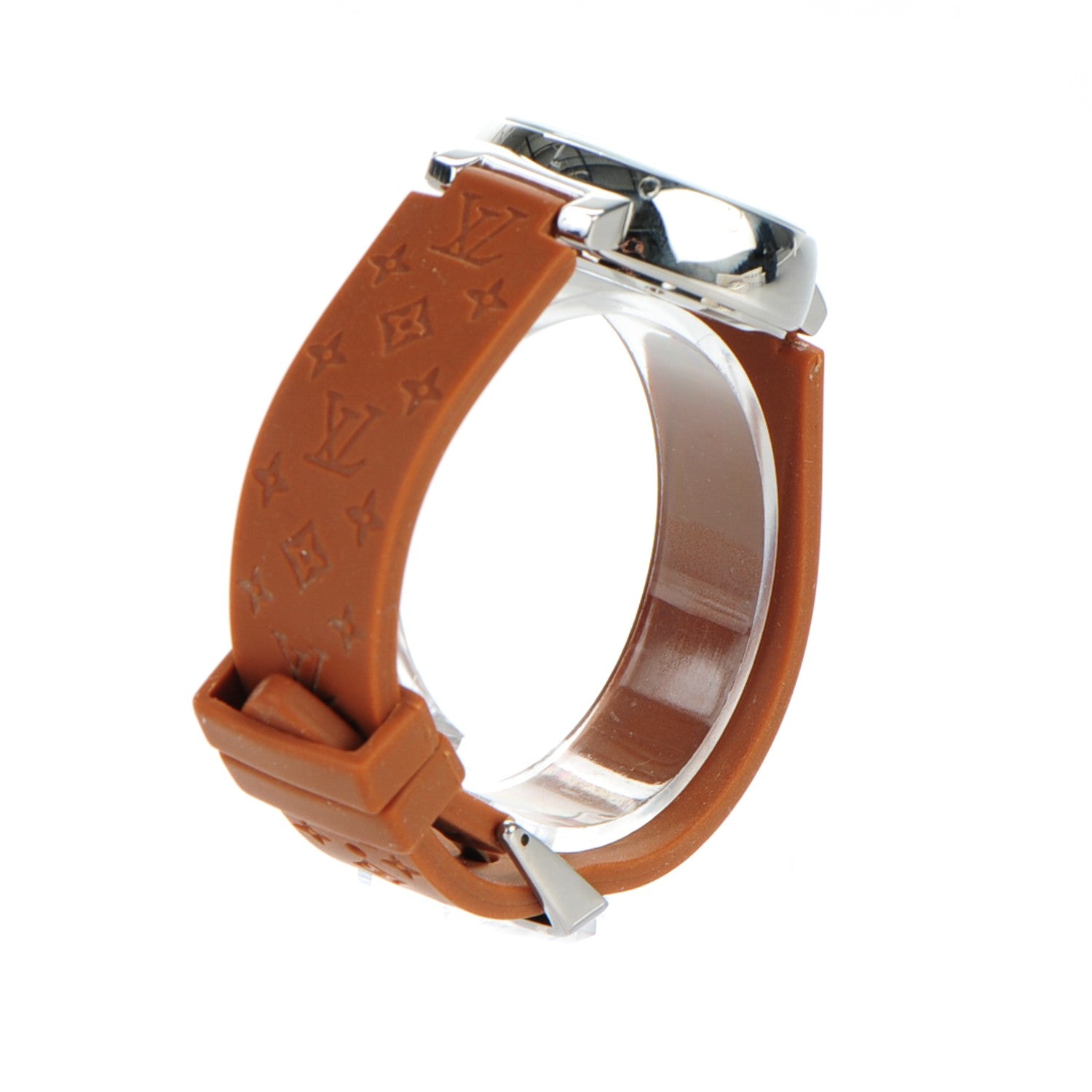 Louis Vuitton Stainless Steel Rubber 34mm Tambour Lovely Cup Quartz Watch Orange 5 of 6