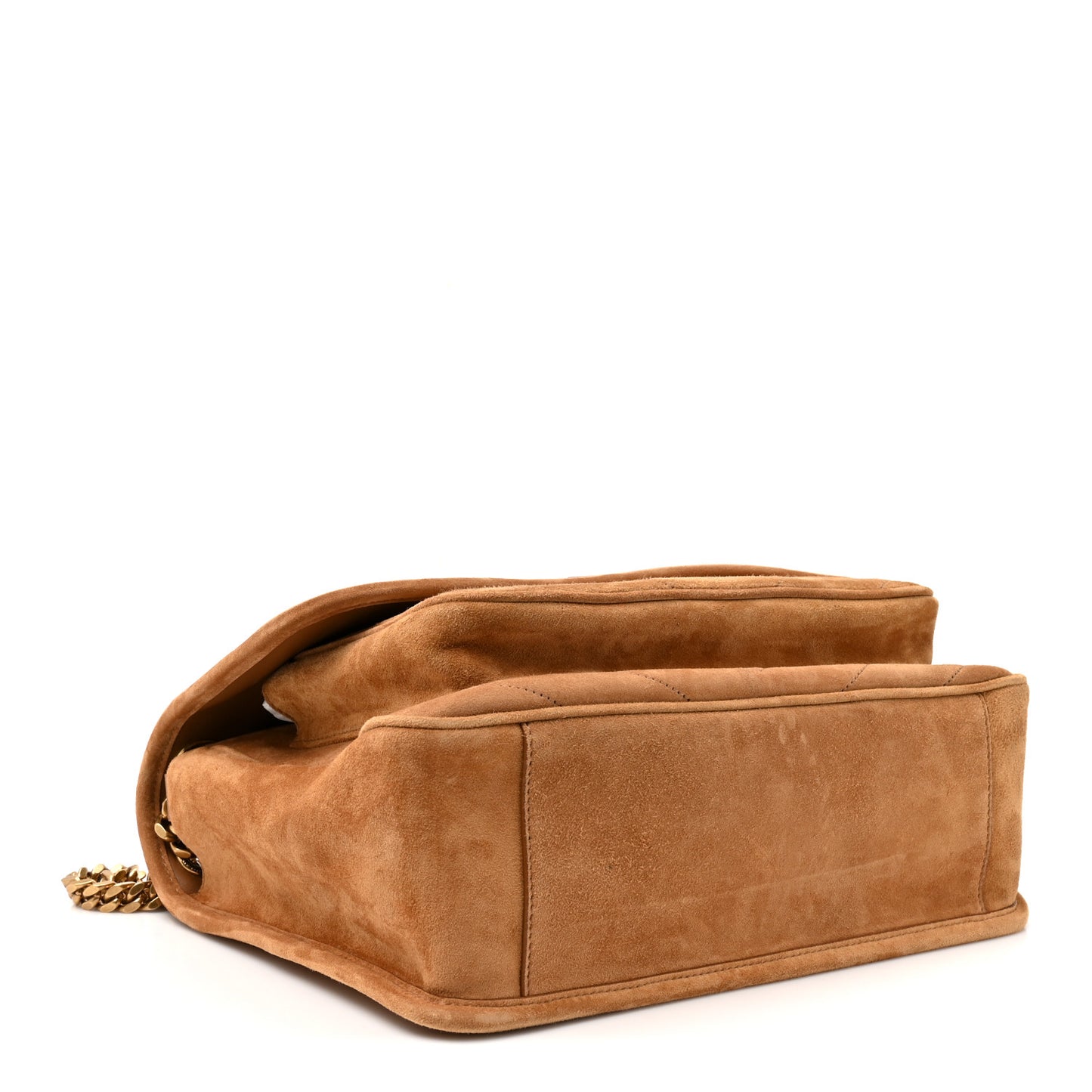 Suede Monogram Medium Niki Chain Satchel Cinnamon