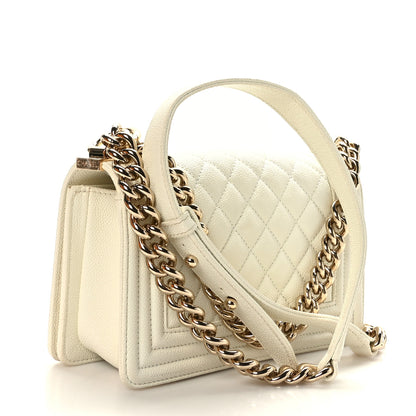 Chanel Caviar Quilted Small Boy Flap White 3 of 10