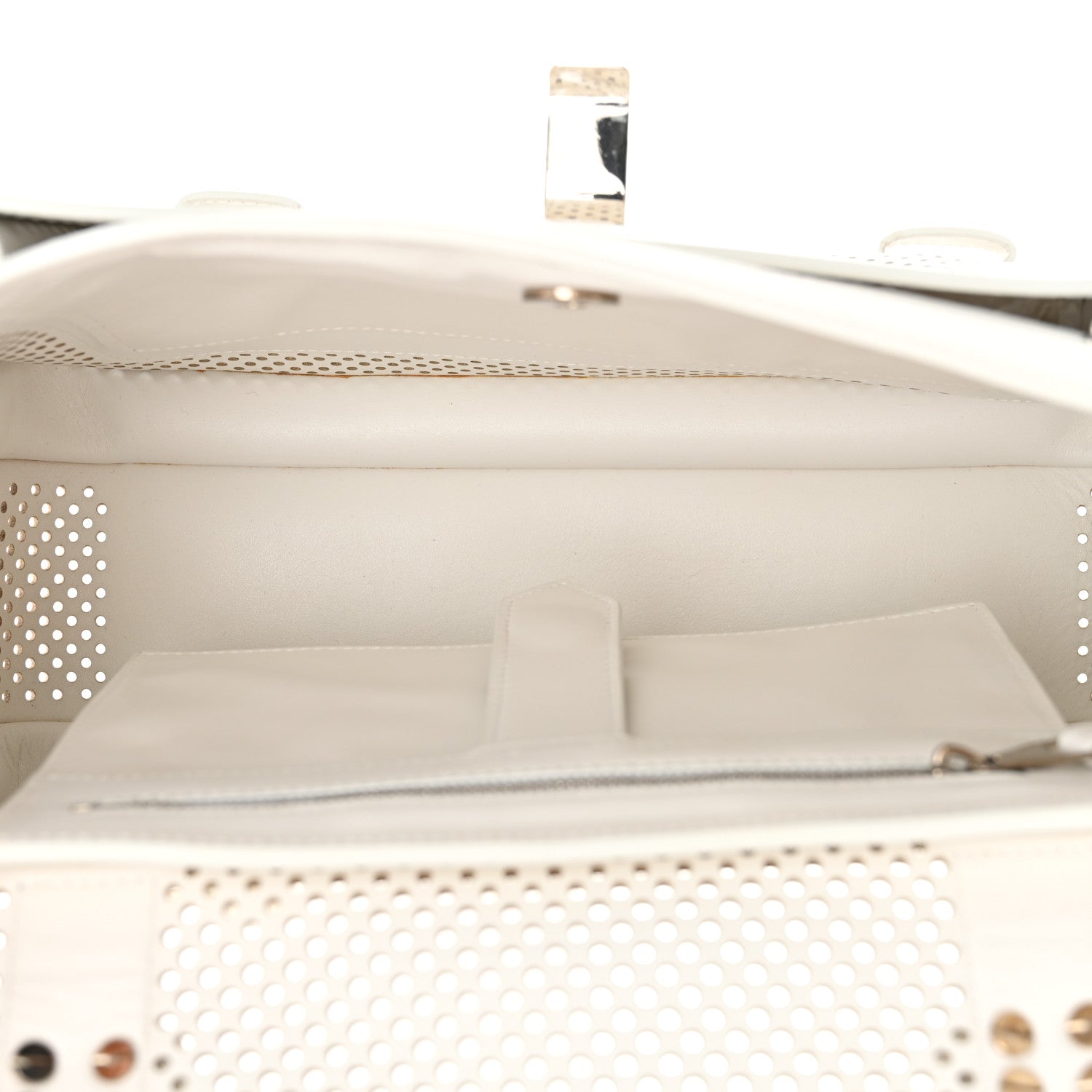 Proenza Schouler Lambskin Perforated Medium PS1 Satchel White 5 of 12
