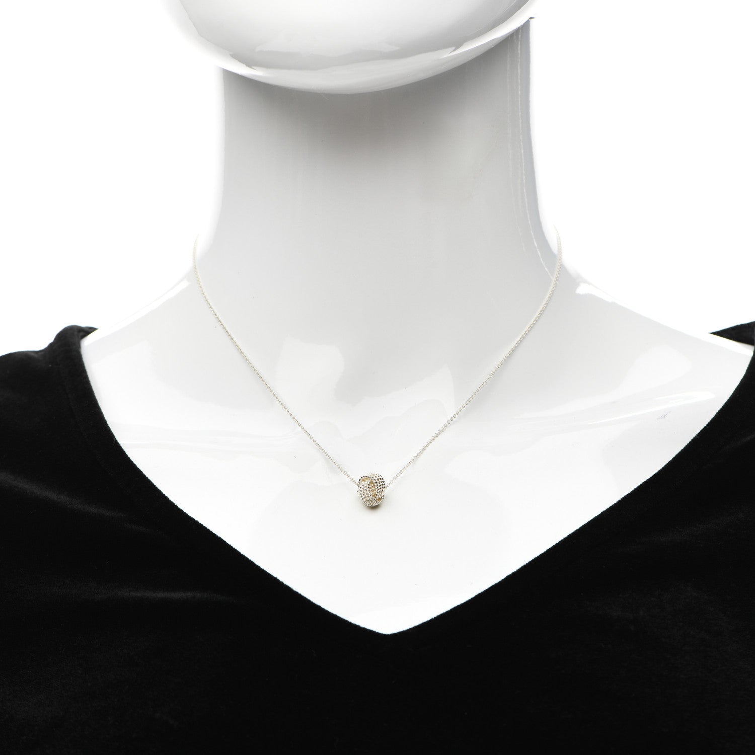 Tiffany Sterling Silver Twist Knot Pendant Necklace 2 of 5
