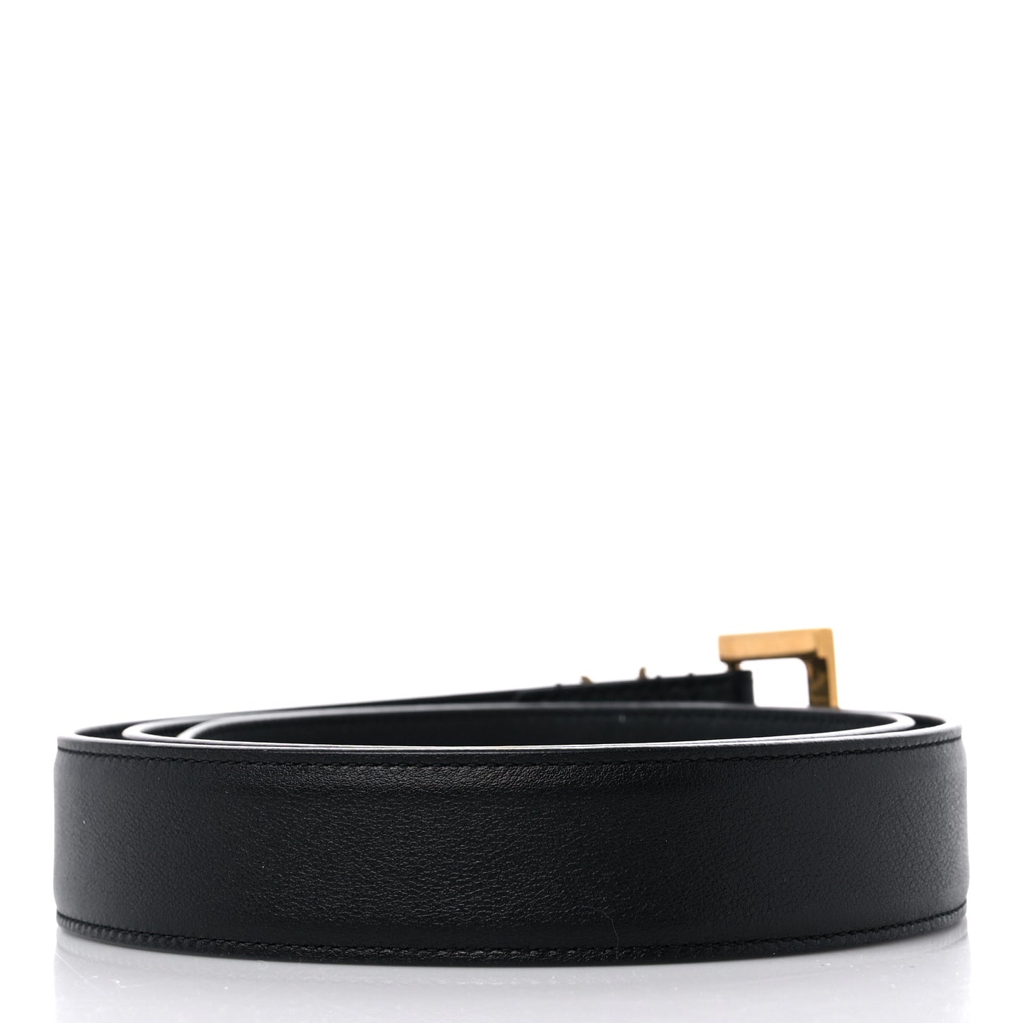 Smooth Calfskin Monogram Square Buckle Belt 90 36 Black