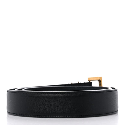 Saint Laurent Smooth Calfskin Monogram Square Buckle Belt 90 36 Black 2 of 5