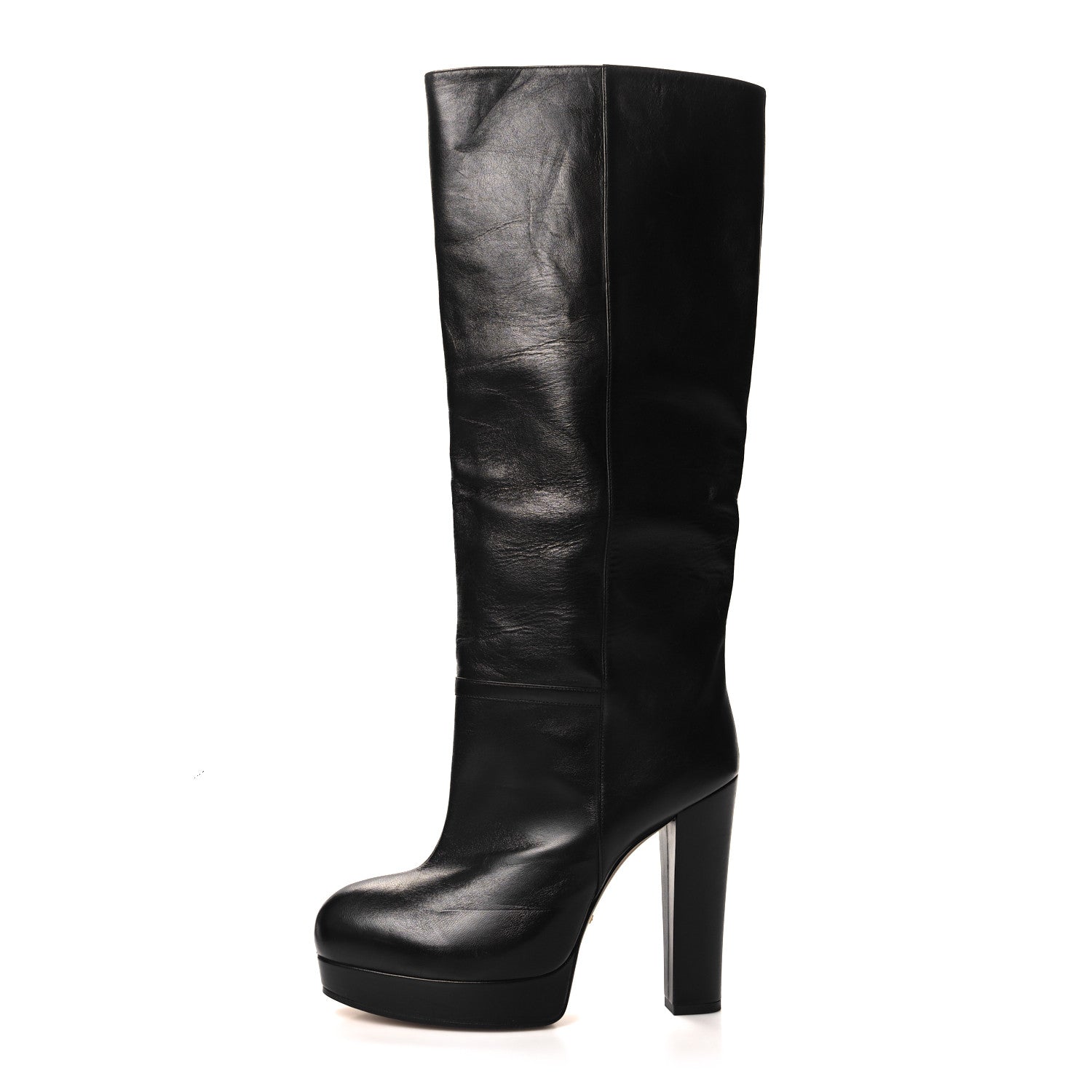 Gucci Calfskin Larius Knee High Boots 39 Black 1 of 7