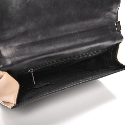 Chanel Lambskin Quilted Large Boy Flap Beige Black 5 of 20