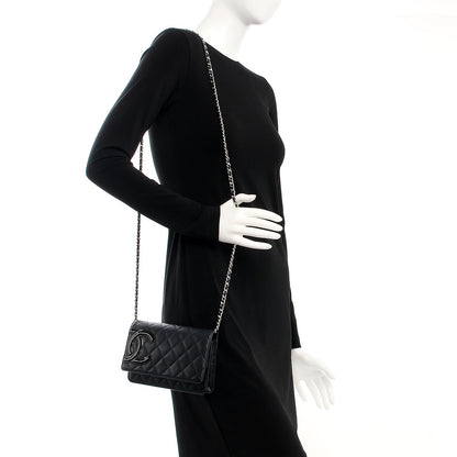 Chanel Calfskin Quilted Cambon Wallet On Chain WOC Black 2 of 10
