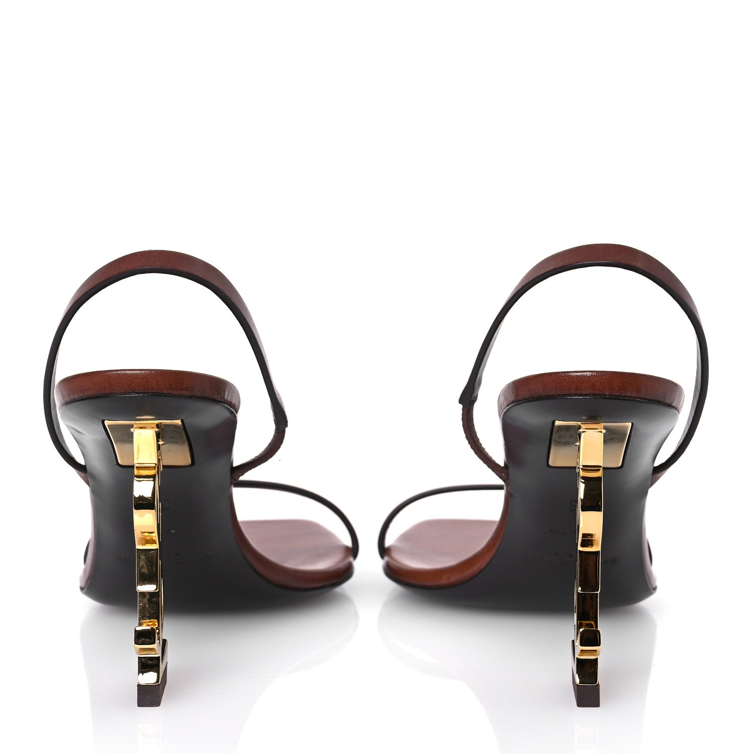 Saint Laurent Nappa Opyum 85 Sandals 35 Bruciato Gold 6 of 12