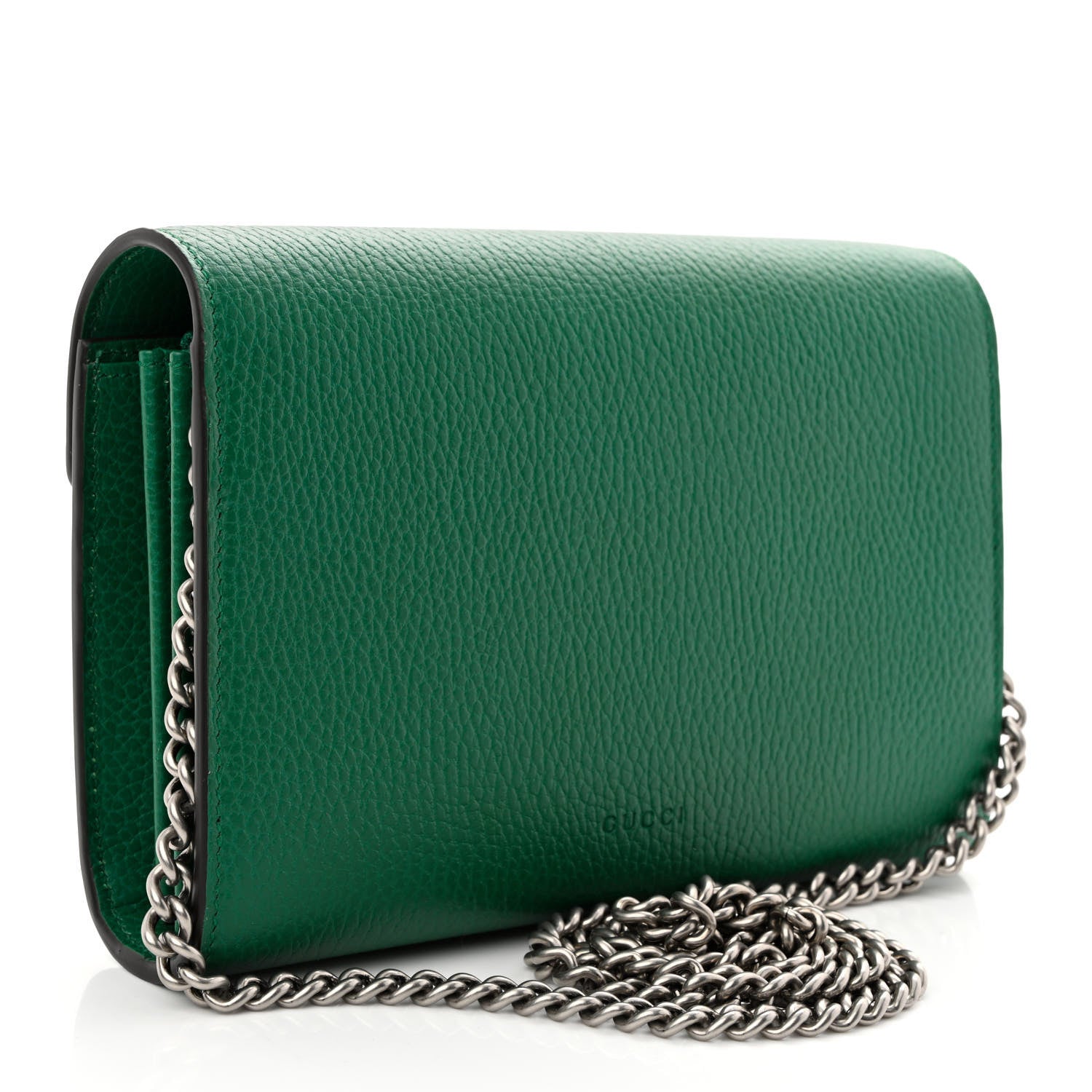 Gucci Calfskin Mini Dionysus Chain Wallet Emerald 3 of 11
