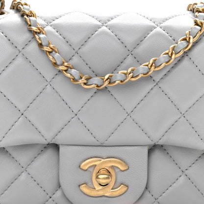 Chanel Lambskin Quilted Mini Pearl Crush Flap Light Grey 8 of 11