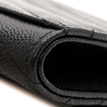 Saint Laurent Grain De Poudre Matelasse Chevron Monogram Envelope Clutch Black 12 of 12