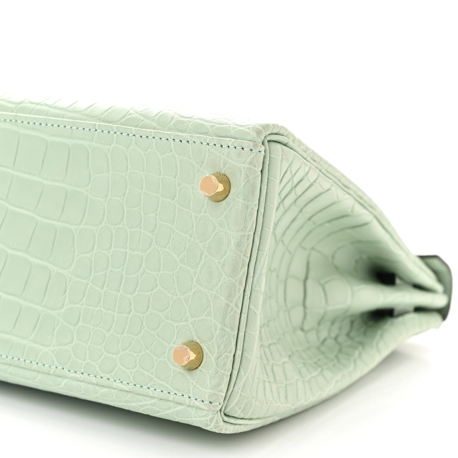 Hermes Matte Alligator Kelly Retourne 32 Vert D'eau 10 of 11