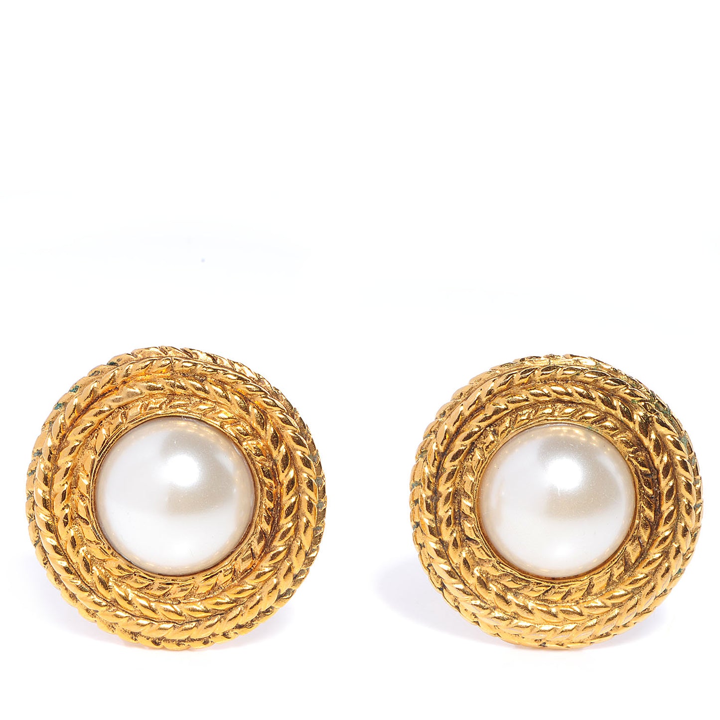 Pearl Clip On Earrings Gold