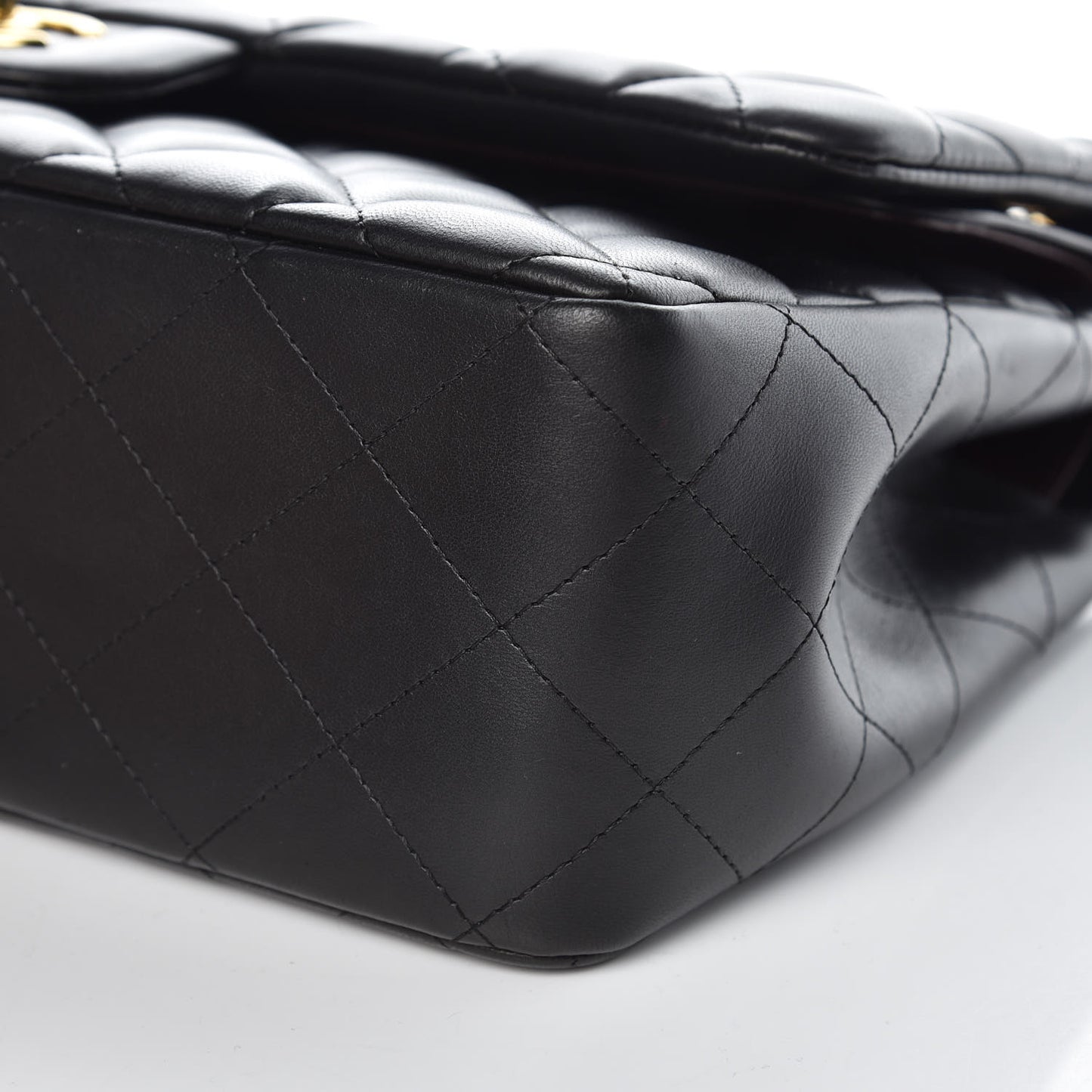 Lambskin Quilted Jumbo Double Flap Black