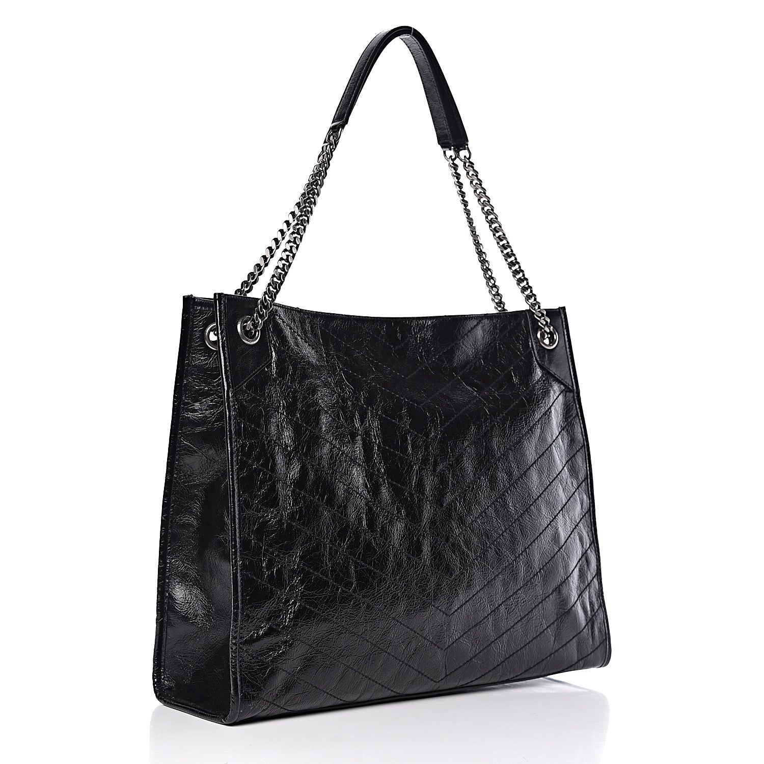 Saint Laurent Crinkled Calfskin Matelasse Monogram Niki Shoulder Bag Black 3 of 10