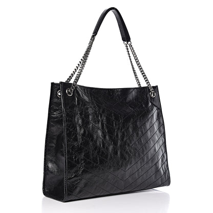 Saint Laurent Crinkled Calfskin Matelasse Monogram Niki Shoulder Bag Black 3 of 10