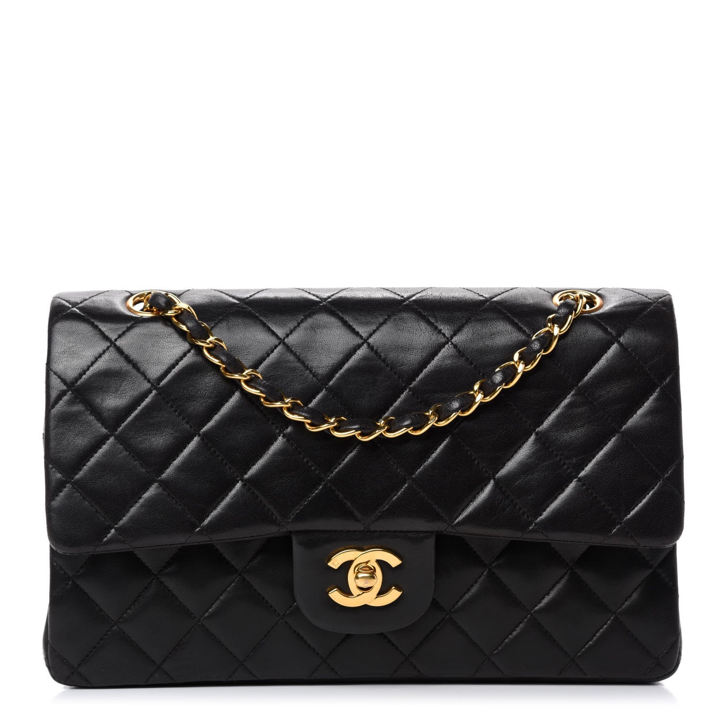 Chanel Lambskin Quilted Medium Double Flap Black 1 of 14